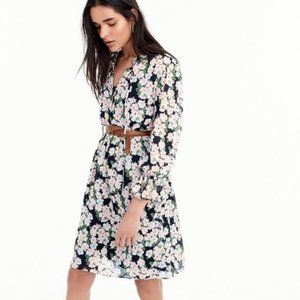 J. Crew floral sheer long sleeve dress